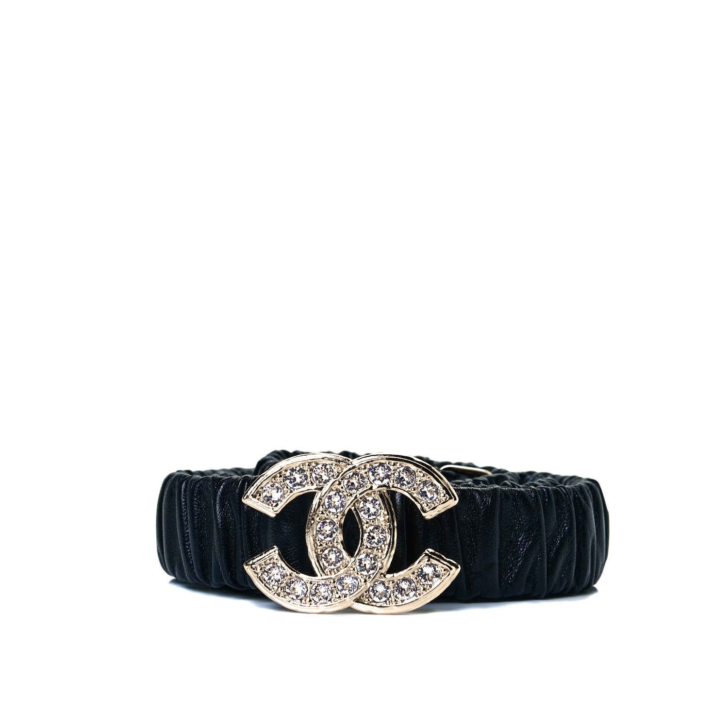 Chanel Calfskin Crystal CC Belt 85 34 Black 1 of 4