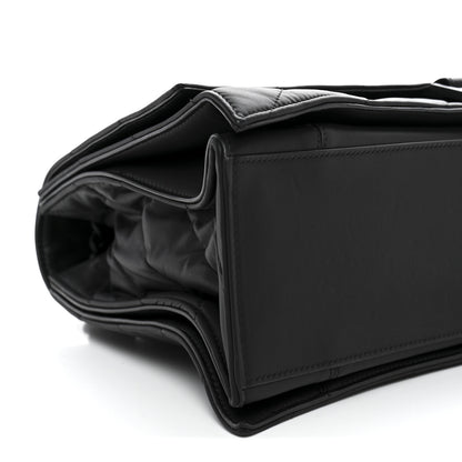 Balenciaga Satin Lambskin Quilted Matte Black Hardware Large Crush Chain Bag Black 9 of 10