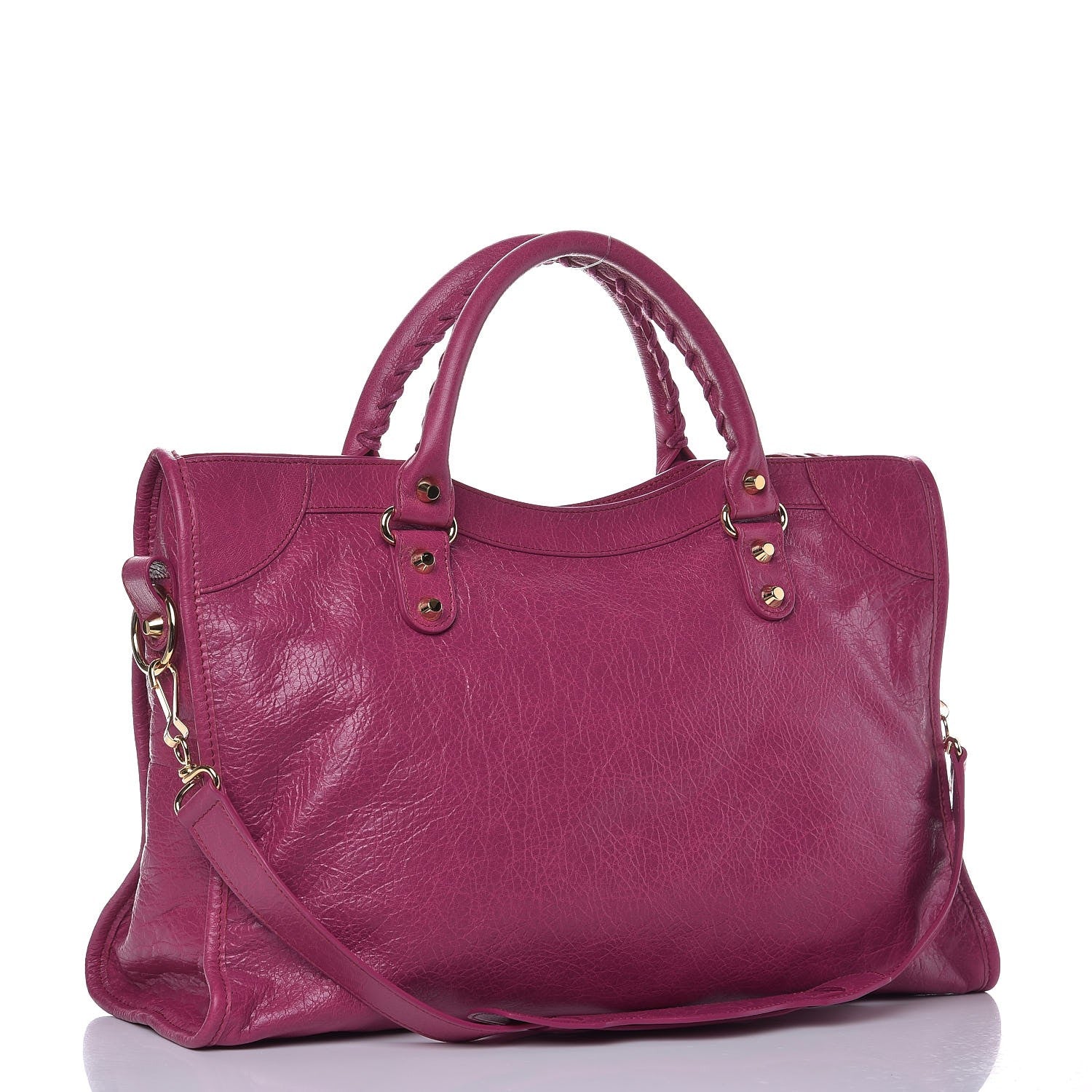 Balenciaga Agneau Classic Gold Hardware City Rose Dahlia 3 of 9
