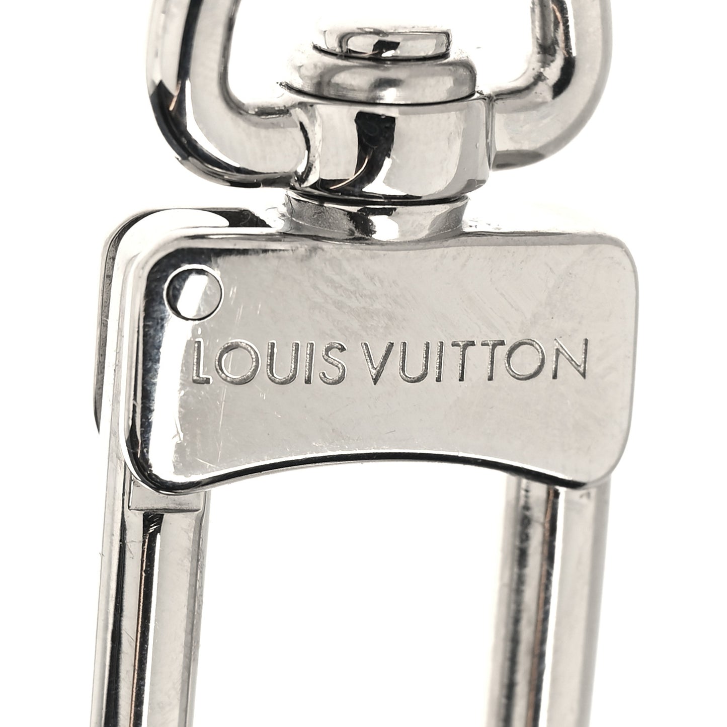 Enamel Fleur De Monogram Bag Charm Chain Silver