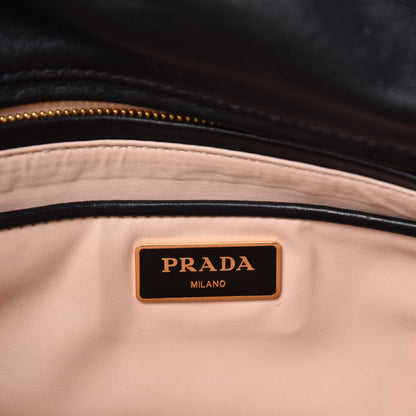 Prada Tela Tweed Chain Shoulder Bag Black 8 of 11