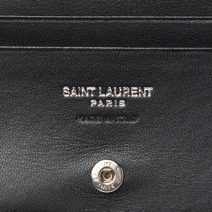 Saint Laurent Lambskin Y Quilted Monogram Loulou Flap Wallet Black 6 of 9
