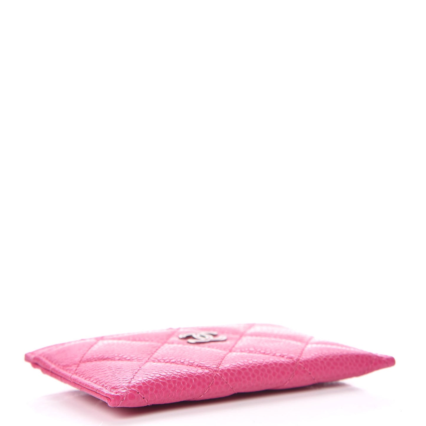 Caviar Quilted Card Holder Pink