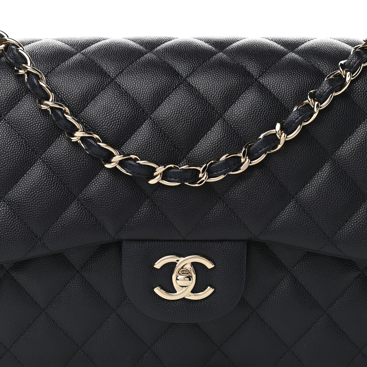 Chanel Caviar Quilted Jumbo Double Flap Navy Blue 7 of 12