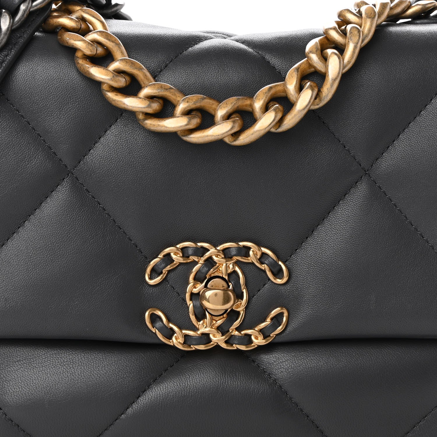 Chanel Lambskin Quilted Medium Chanel 19 Flap Dark Grey 8 of 9