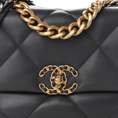 Chanel Lambskin Quilted Medium Chanel 19 Flap Dark Grey 8 of 9