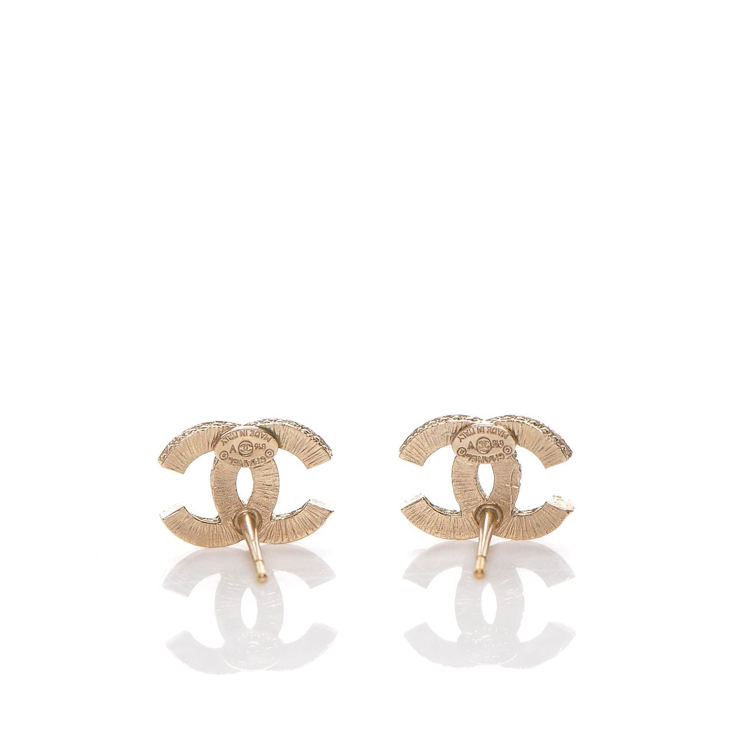 Chanel Crystal CC Earrings Gold 3 of 4