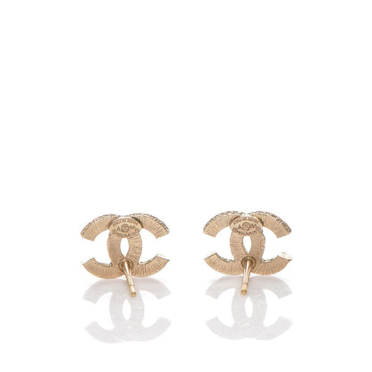 Chanel Crystal CC Earrings Gold 3 of 4