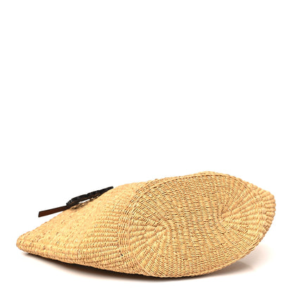 Loewe Calfskin Raffia Paulas Ibiza Small Shell Basket Tote Bag Natural Tan 4 of 10