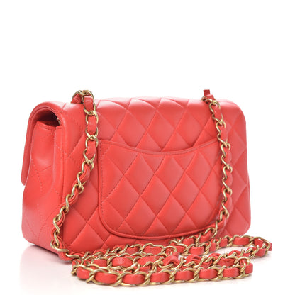 Chanel Lambskin Quilted Mini Rectangular Flap Coral 3 of 13