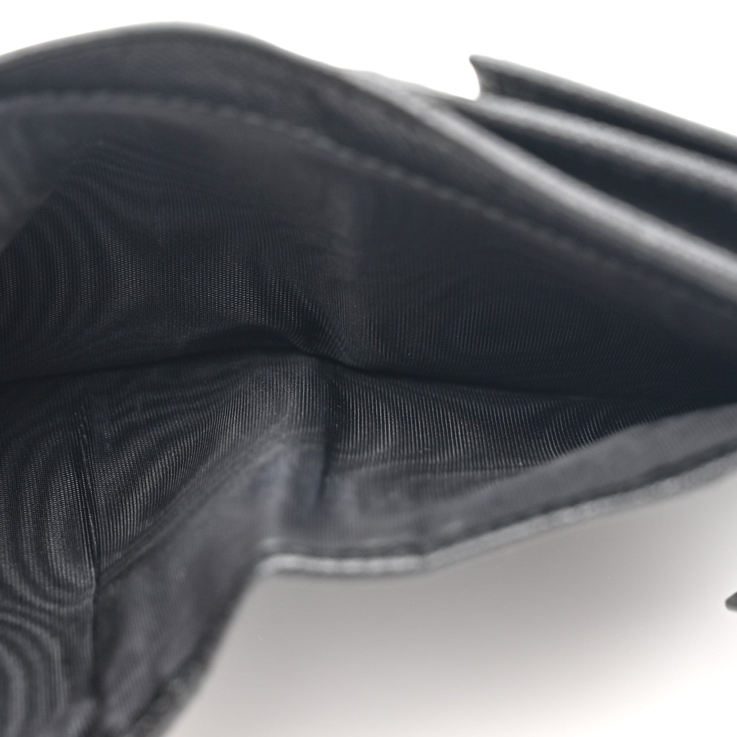 Prada Saffiano Small Triangle Bi-Fold Wallet Black 6 of 11