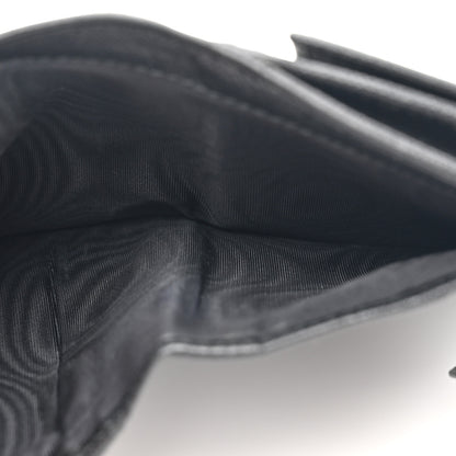 Prada Saffiano Small Triangle Bi-Fold Wallet Black 6 of 11