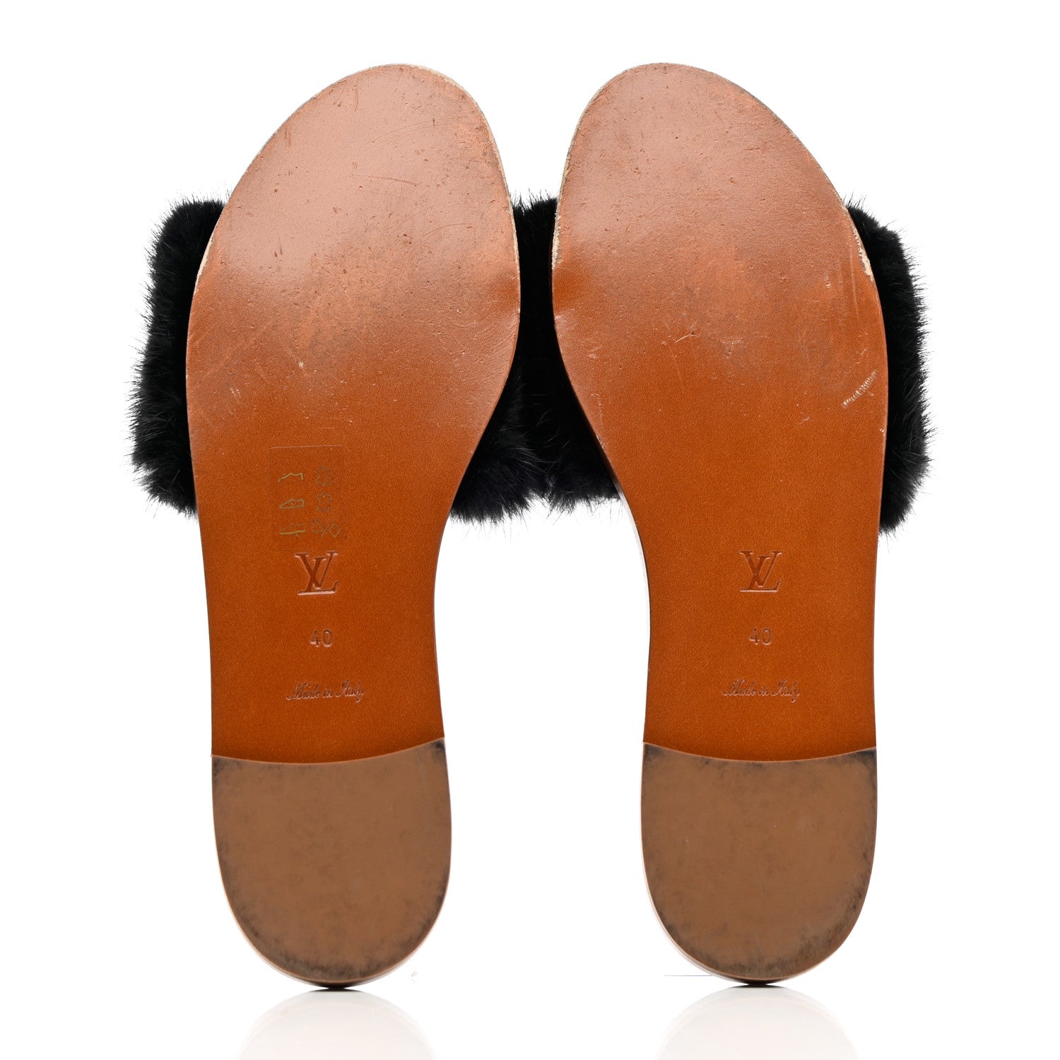 Louis Vuitton Mink Fur Lock It Flat Mule 40 Black 5 of 13