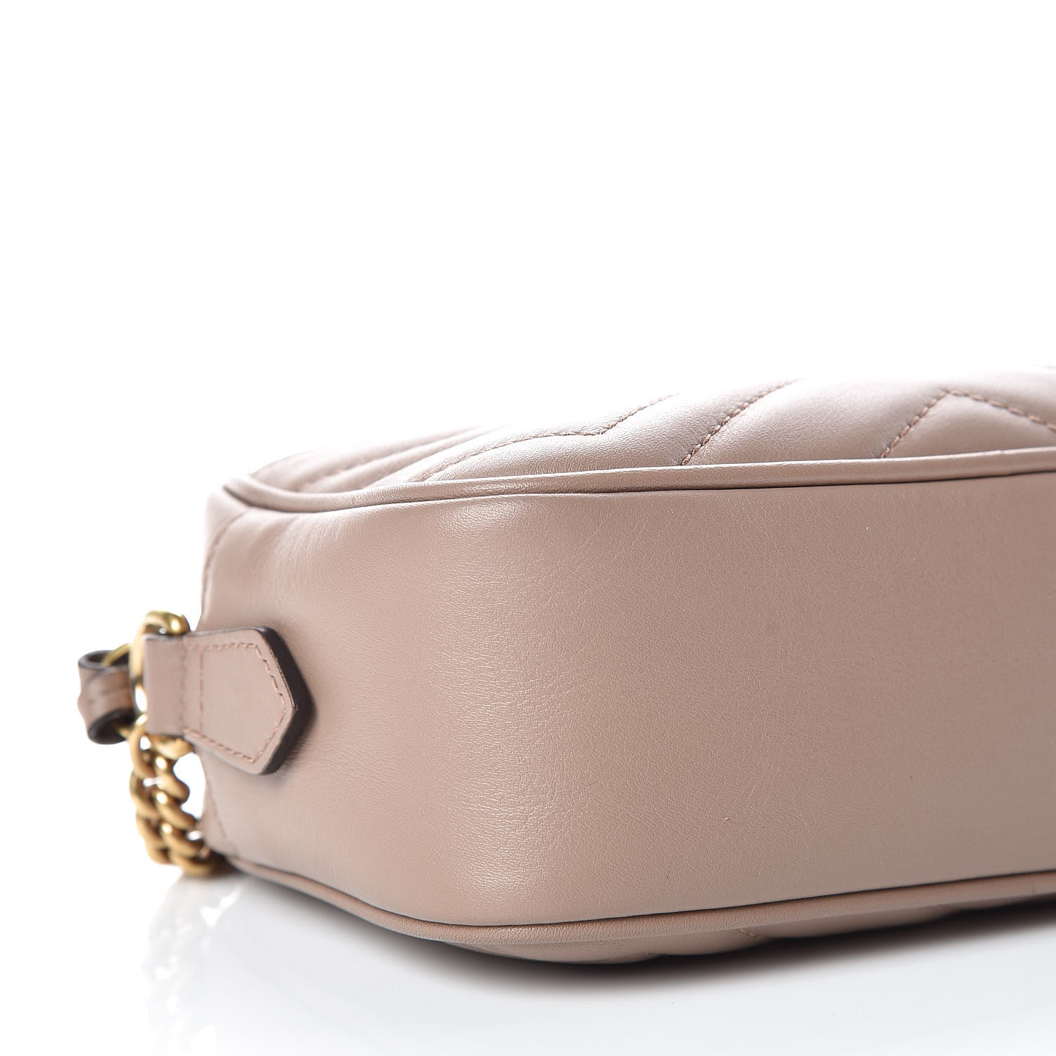 Gucci Calfskin Matelasse Mini GG Marmont Chain Shoulder Bag Porcelain Rose 5 of 9