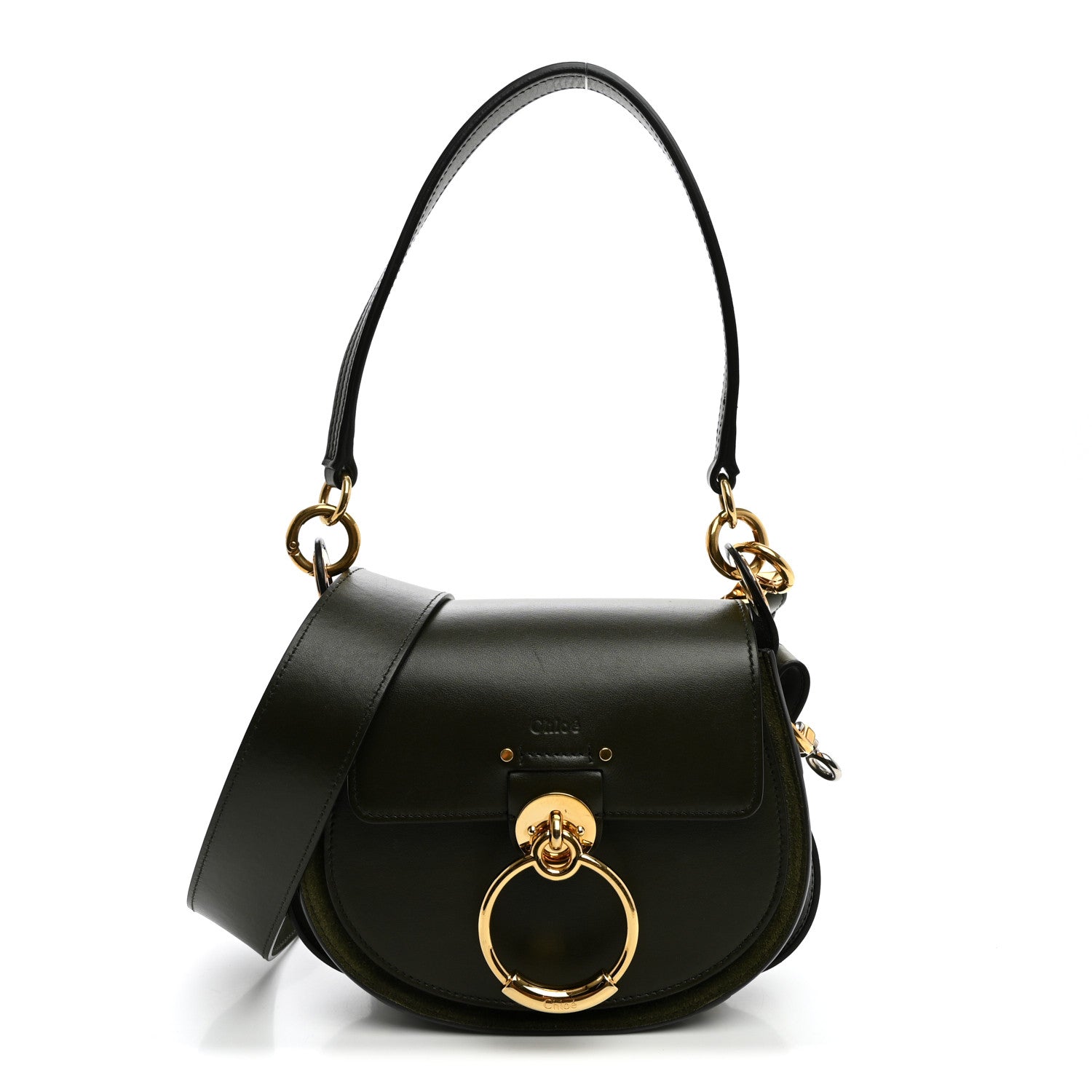 Chloe Calfskin Suede Small Tess Bag Deep Forest 1 of 8