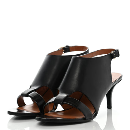 Givenchy Calfskin Slingback Cutout Sandals 38.5 Black 3 of 9