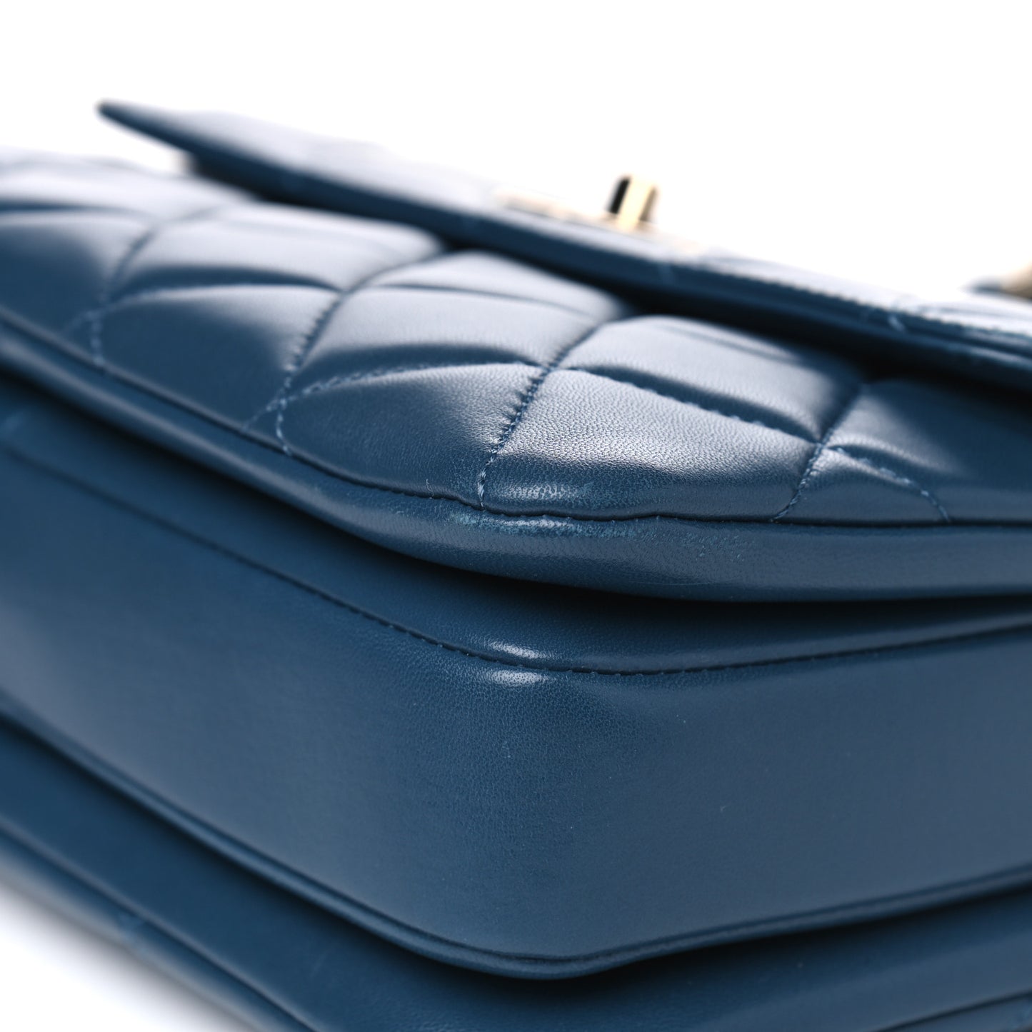Lambskin Quilted Small Trendy CC Flap Dual Handle Bag Blue