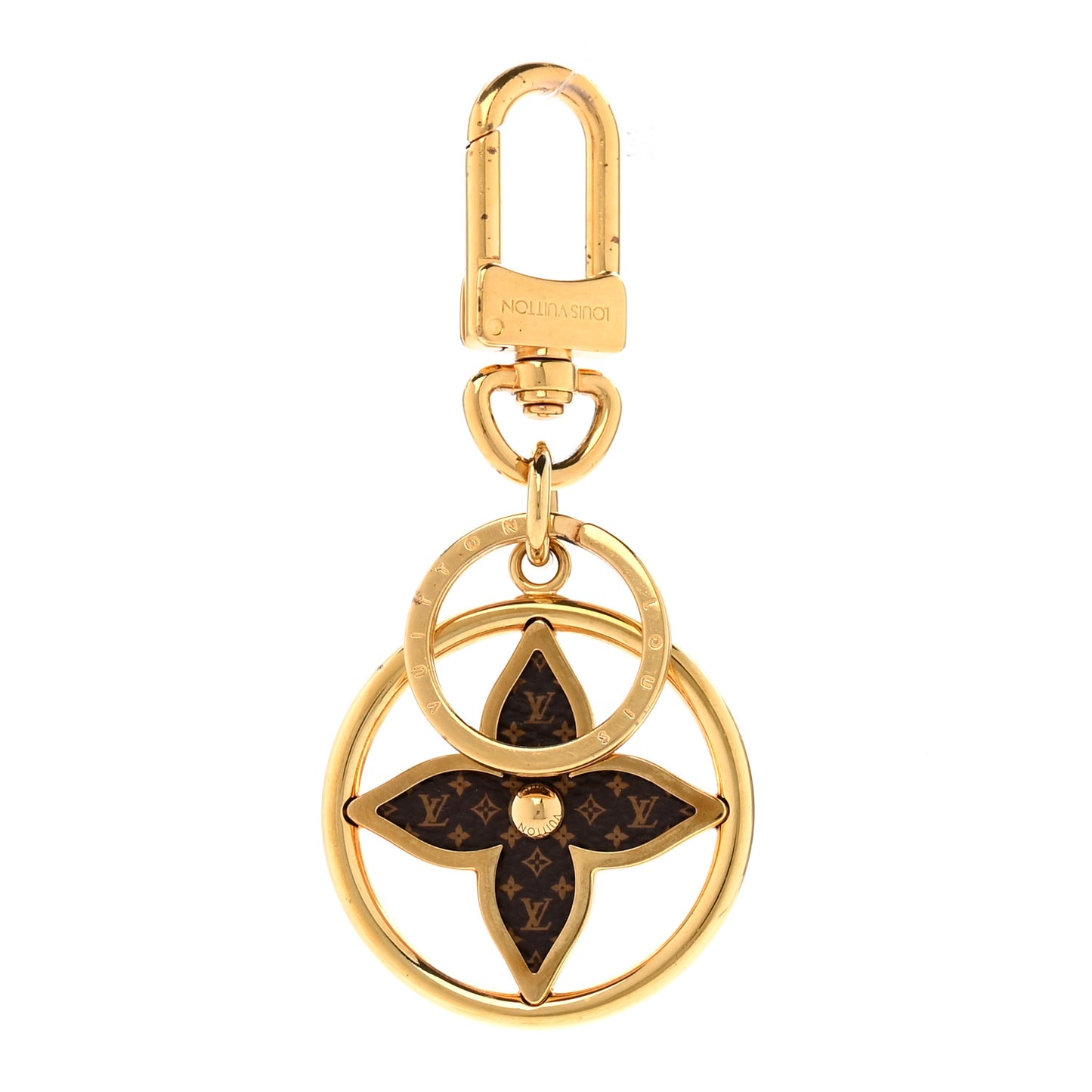 Monogram Puzzle Flower Bag Charm Key Holder