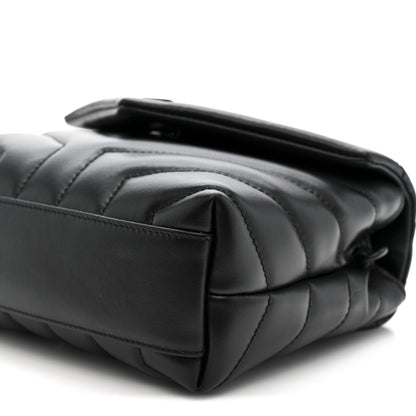 Saint Laurent Calfskin Y Quilted Monogram Monochrome Toy Loulou Crossbody Bag Black 11 of 12
