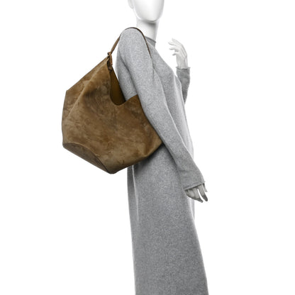 Khaite Suede Calfskin Medium Lotus Tote Mud 2 of 10