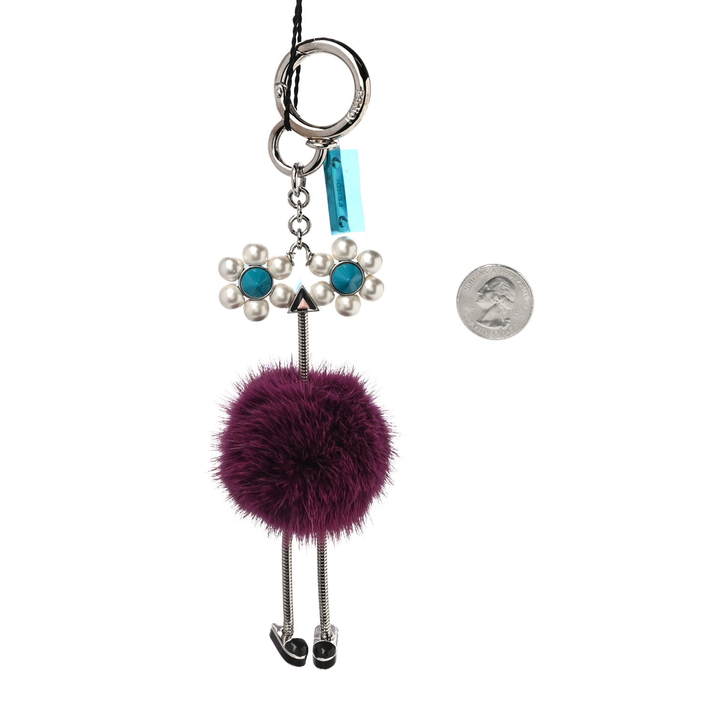 Mink Fur Pearl Chick Pom Pom Bag Charm Passion
