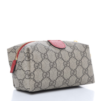 Gucci Soft GG Supreme Monogram Calfskin Small Ophidia Cosmetic Case Beige Ebony Hibiscus Red 3 of 8