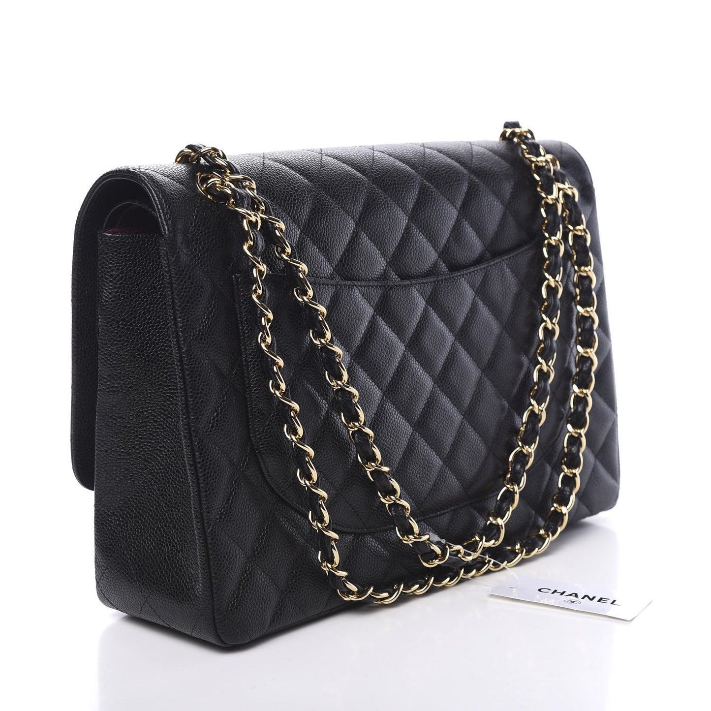 Caviar Quilted Maxi Double Flap Black