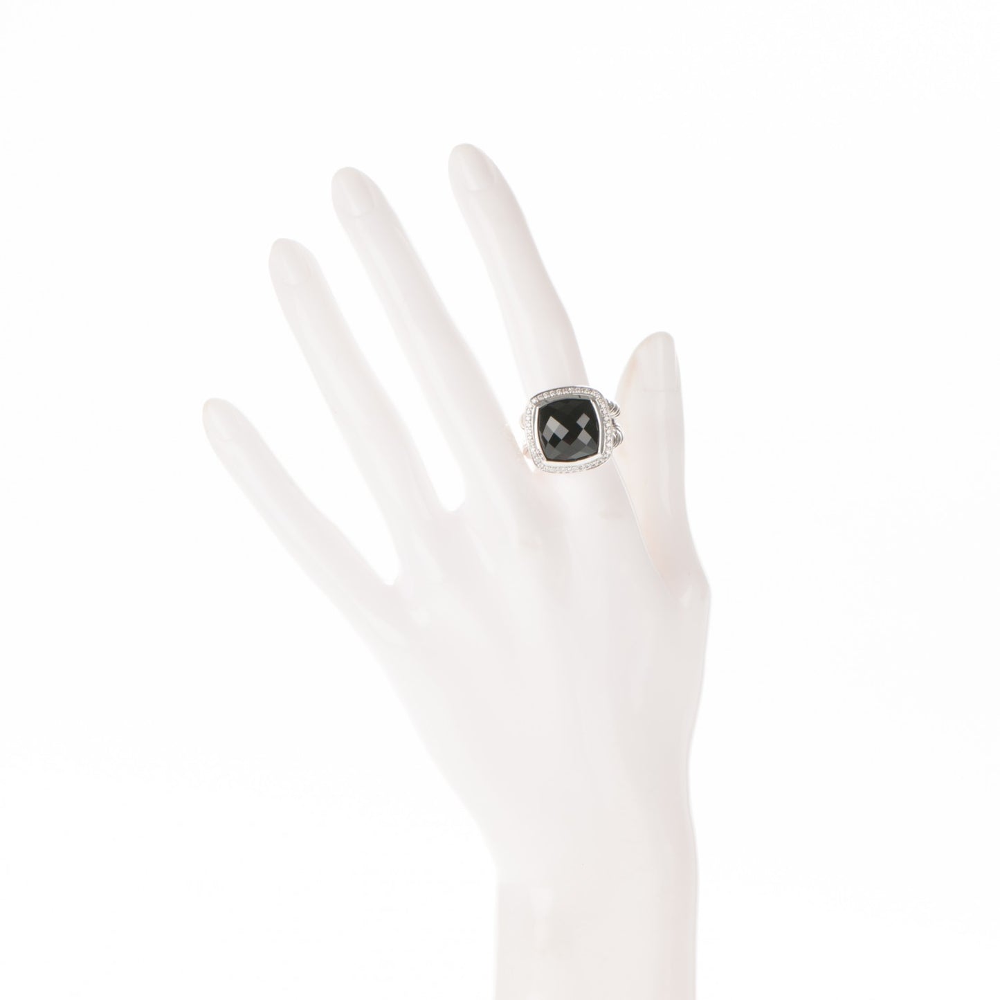 Sterling Silver Diamond Black Onyx 14mm Albion Ring 54 7