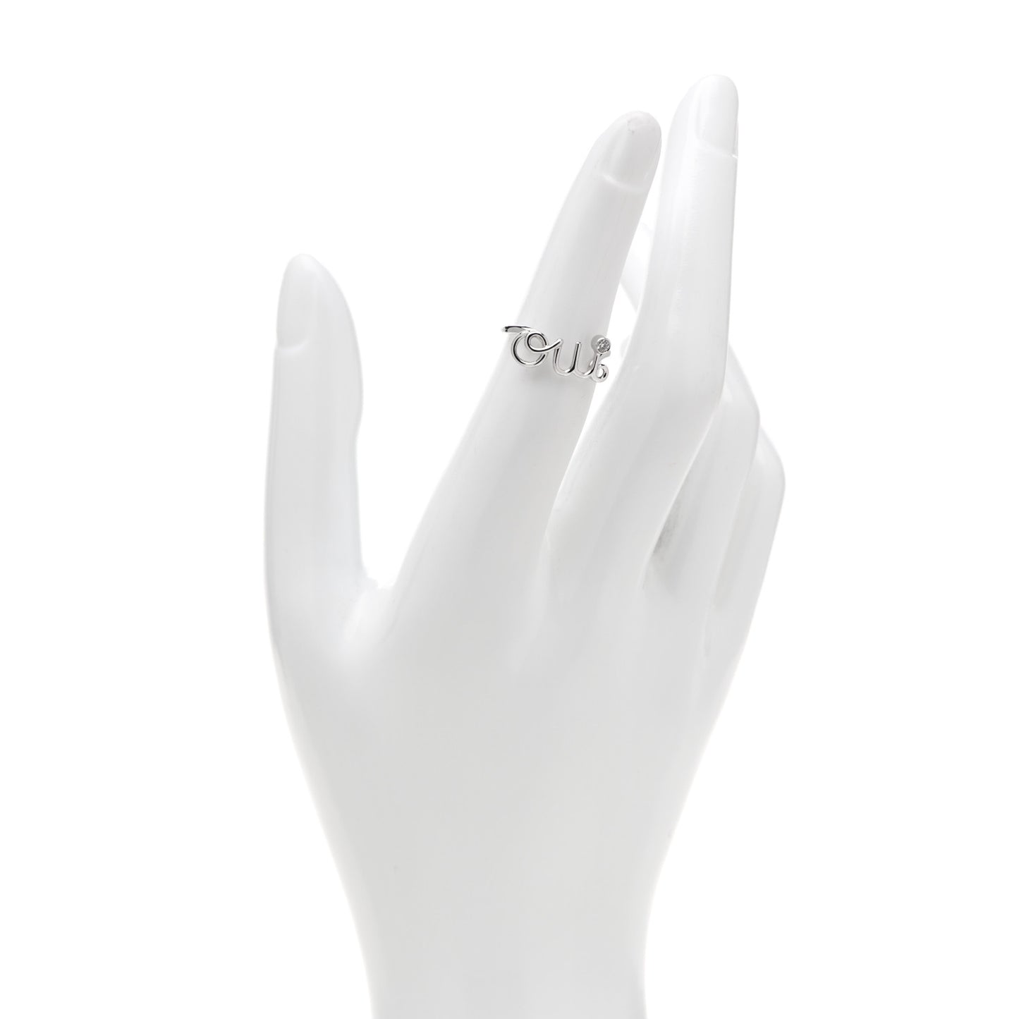 18K White Gold Diamond Oui Ring 49 4.75