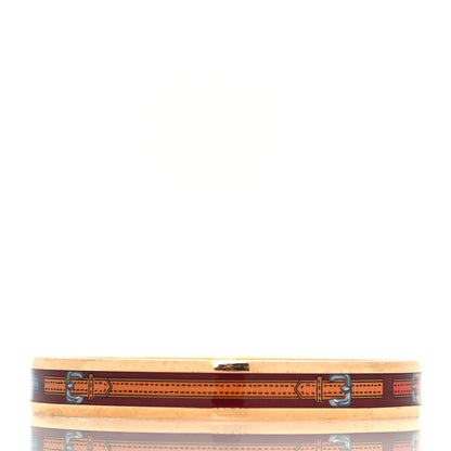 Hermes Enamel Printed Narrow Harnais Des Presidents Bracelet 70 3 of 5