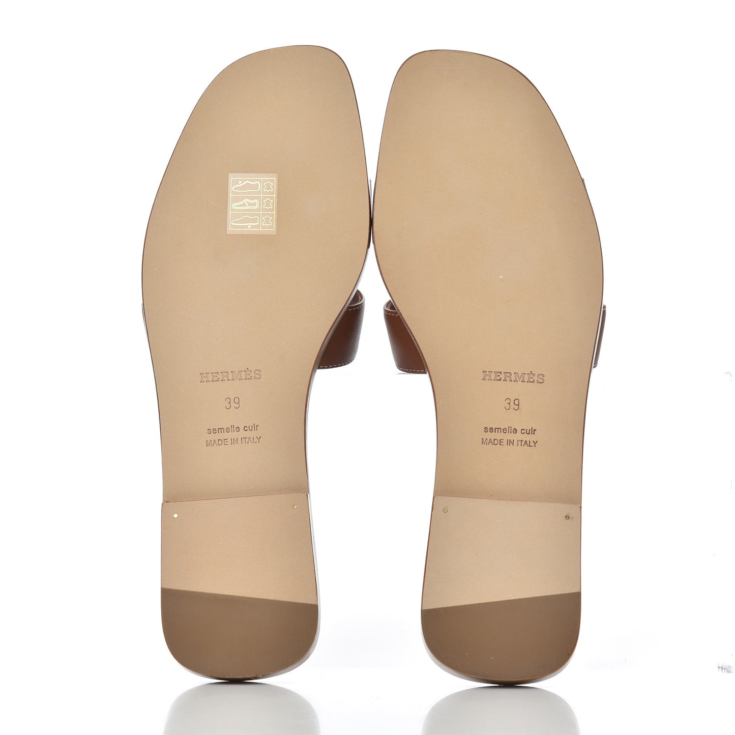 Box Calfskin Oran Sandals 39 Gold