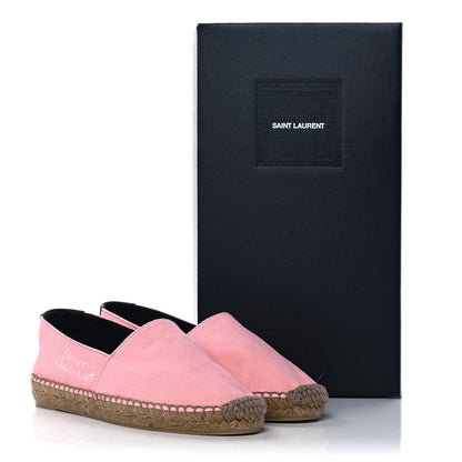 Saint Laurent Canvas Elba Light Logo Embroidered Espadrilles 36 Pink 11 of 11