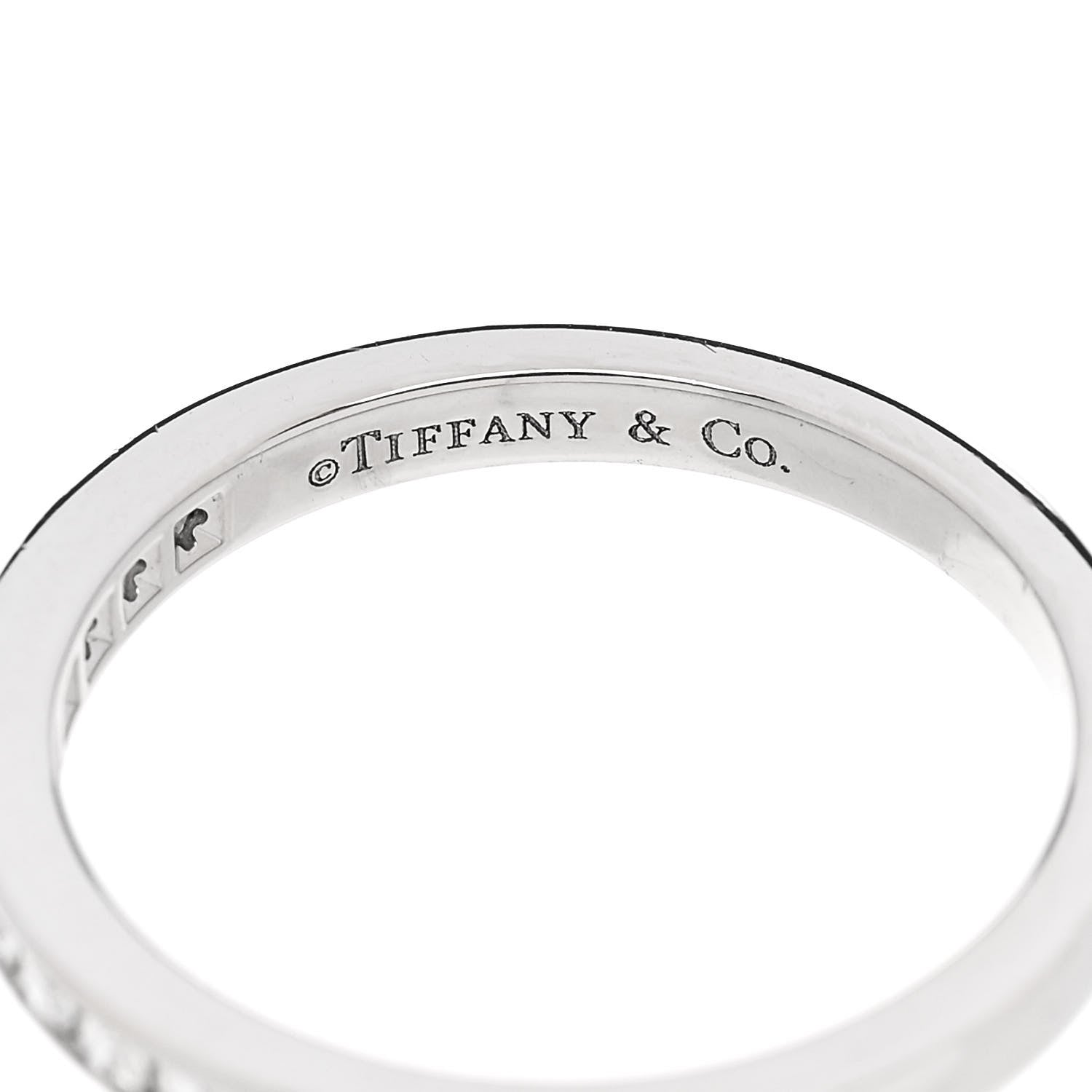 Tiffany Platinum Diamond .25ctw Half Circle Wedding Band Ring 52 6 4 of 6