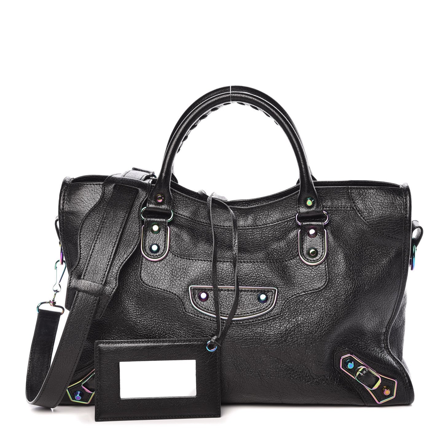 Chevre Iridescent Metallic Edge Hardware City Black
