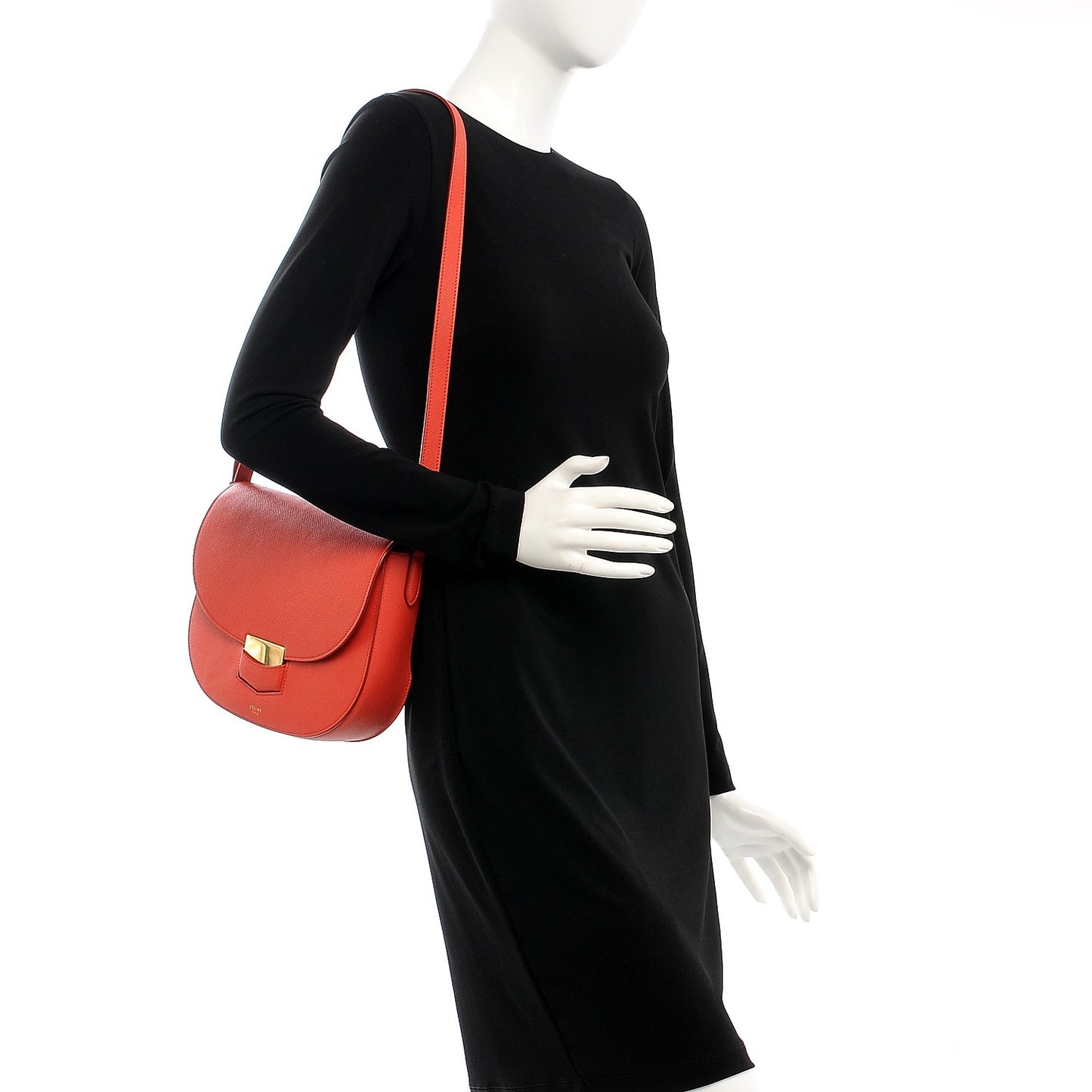 Grained Calfskin Compact Trotteur Poppy