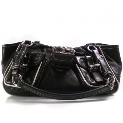 Prada Calfskin Double Pocket Buckle Shoulder Bag 1 of 13