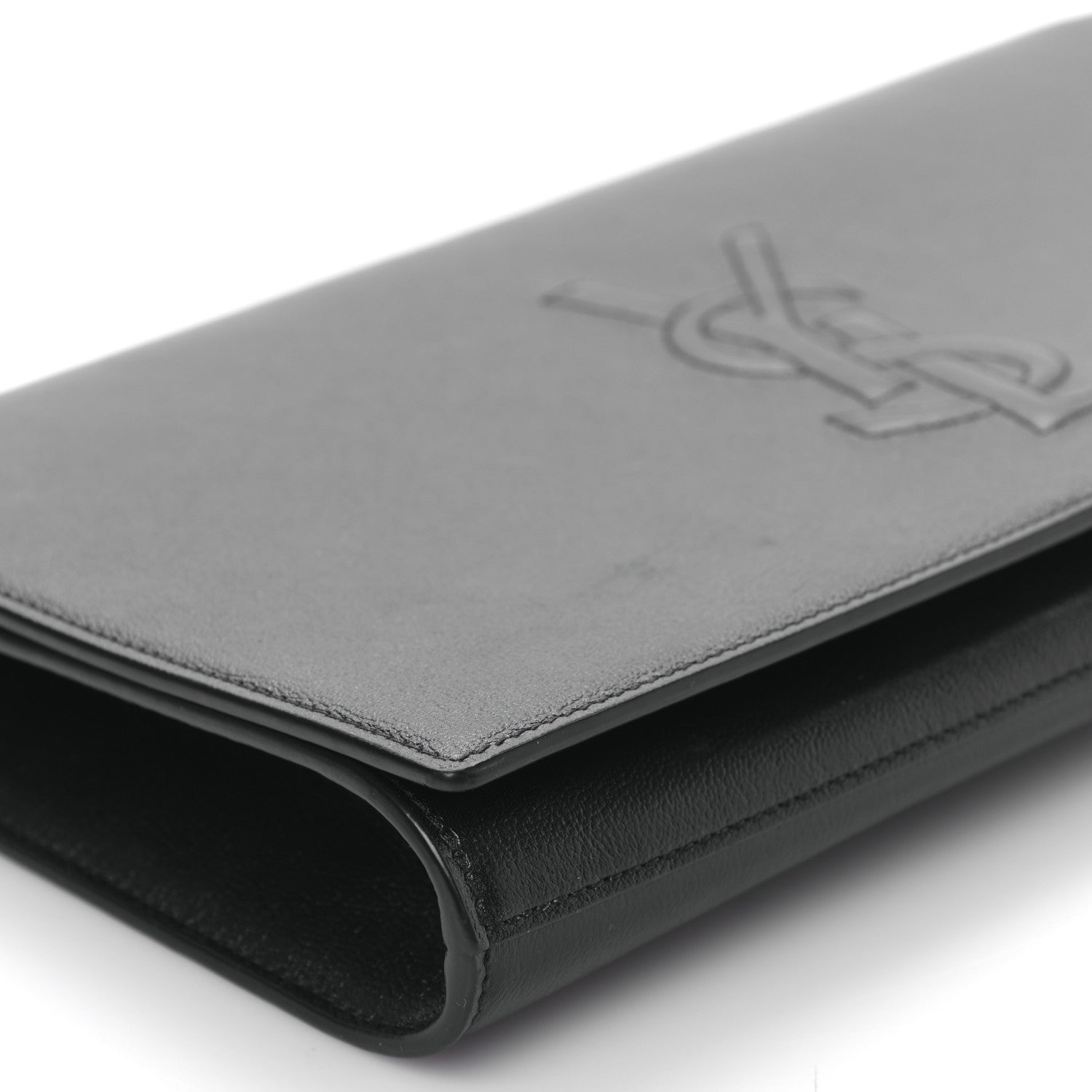 Saint Laurent Calfskin Monogram Large Belle De Jour Clutch Black 7 of 9