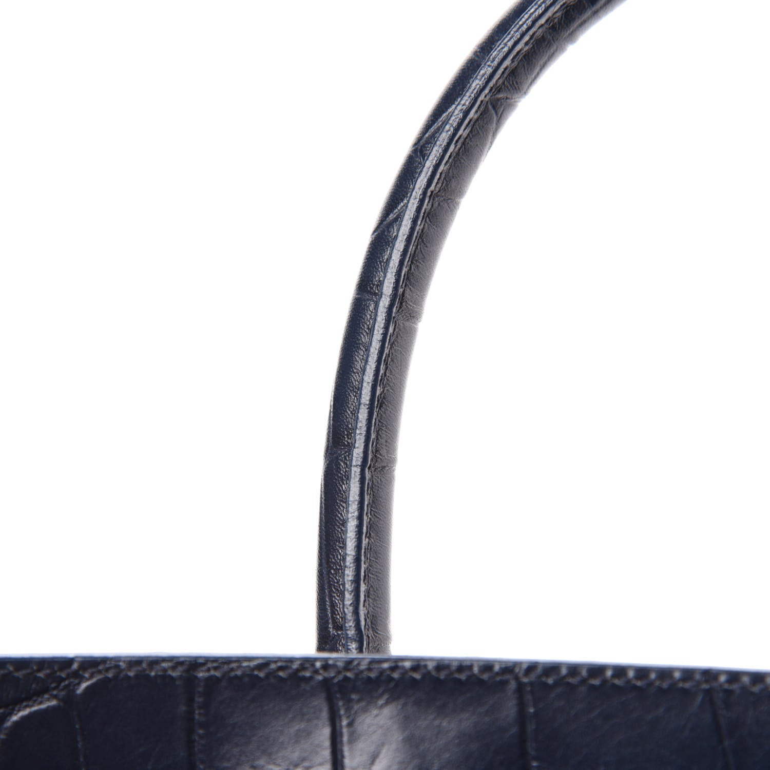Saint Laurent Calfskin Crocodile Embossed Medium Souple Sac De Jour Navy 12 of 14