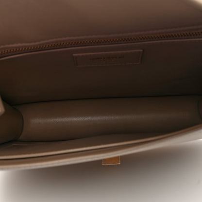 Saint Laurent Smooth Calfskin Le Carre Satchel Dark Beige 5 of 9