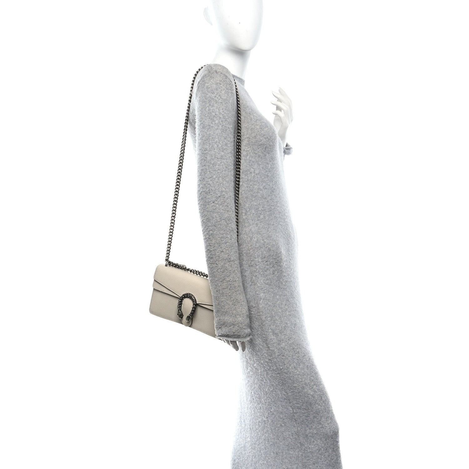 Gucci Dollar Calfskin Crystal Small Dionysus Shoulder Bag Mystic White 2 of 13