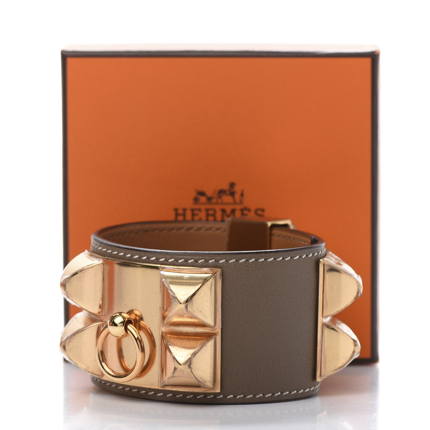 Hermes Swift Collier De Chien CDC Bracelet T2 Etain 8 of 8