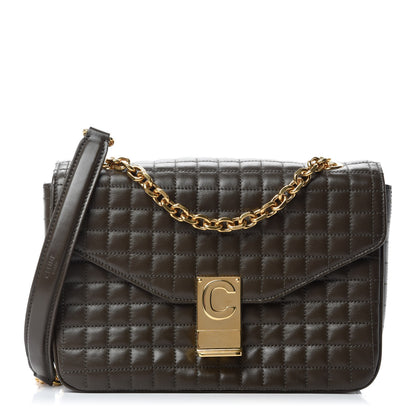 Celine Calfskin Quilted Medium C Bag Dark Brown 1 of 12