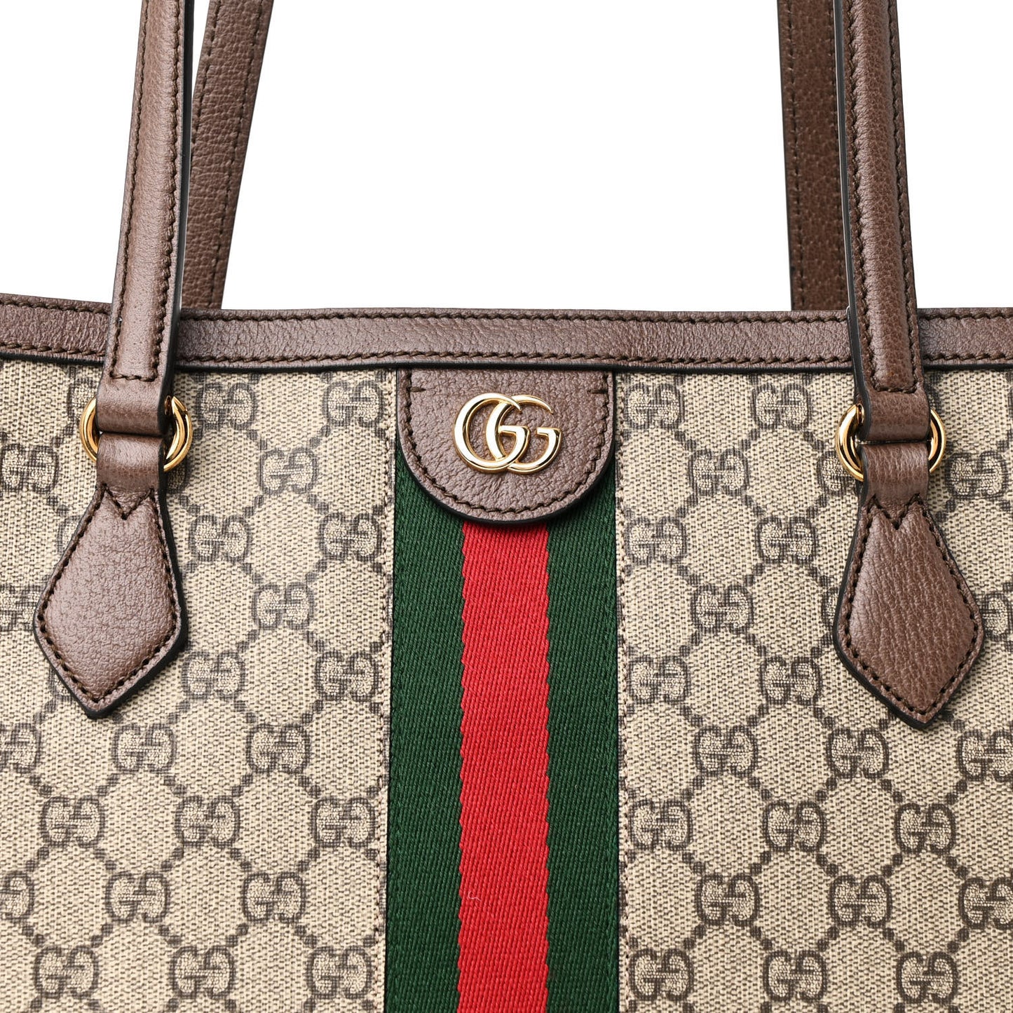 GG Supreme Monogram Medium Ophidia Shopping Tote Brown