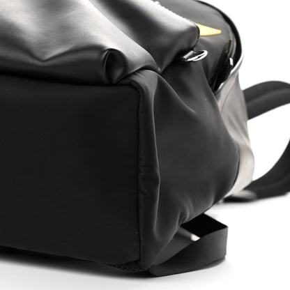 Fendi Nylon Vitello Liberty Vitello Dolce Monster Eyes Rounded Backpack Black Sunflower 12 of 12