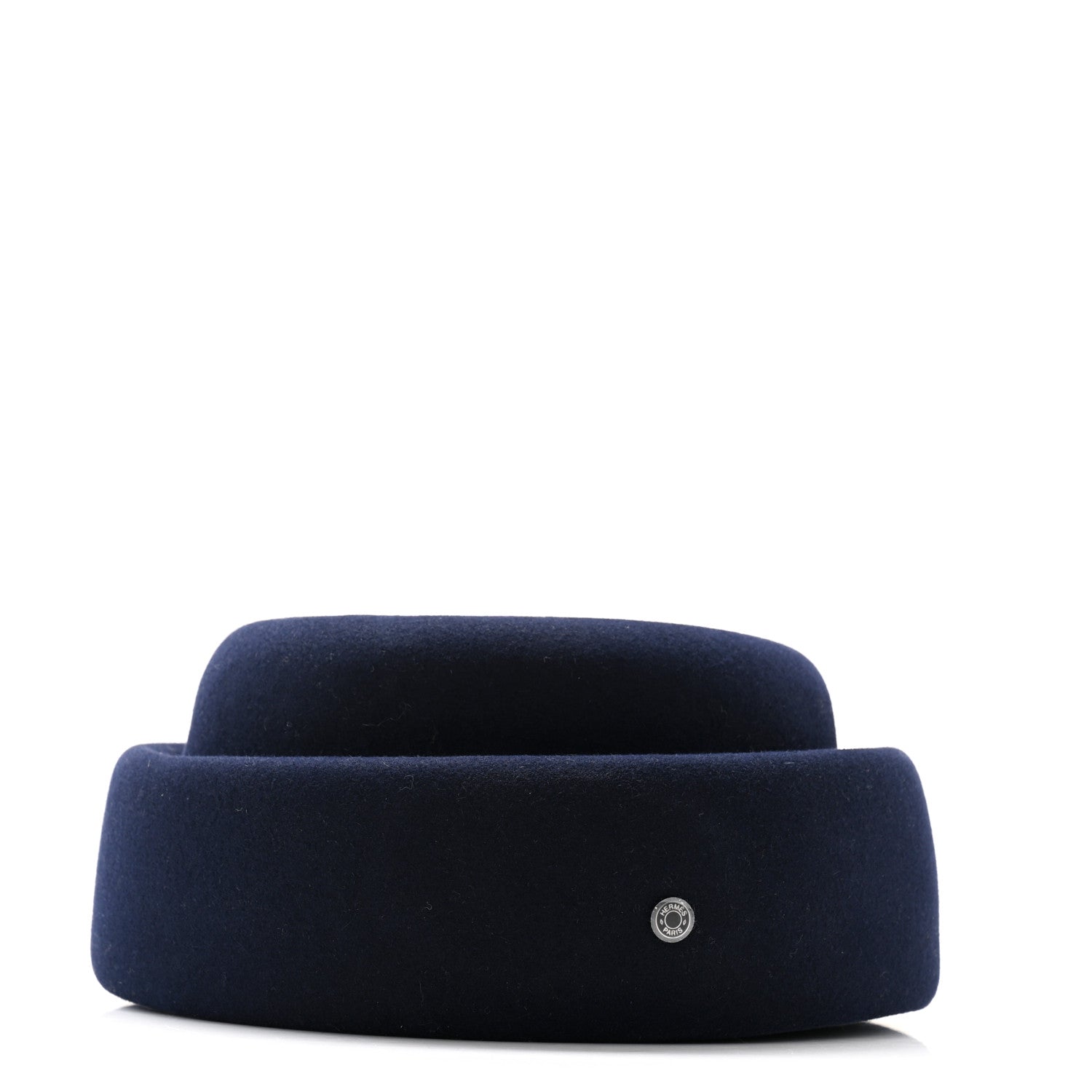 Hermes Rabbit Felt Foudre Pillbox Hat 58 Marine 5 of 8