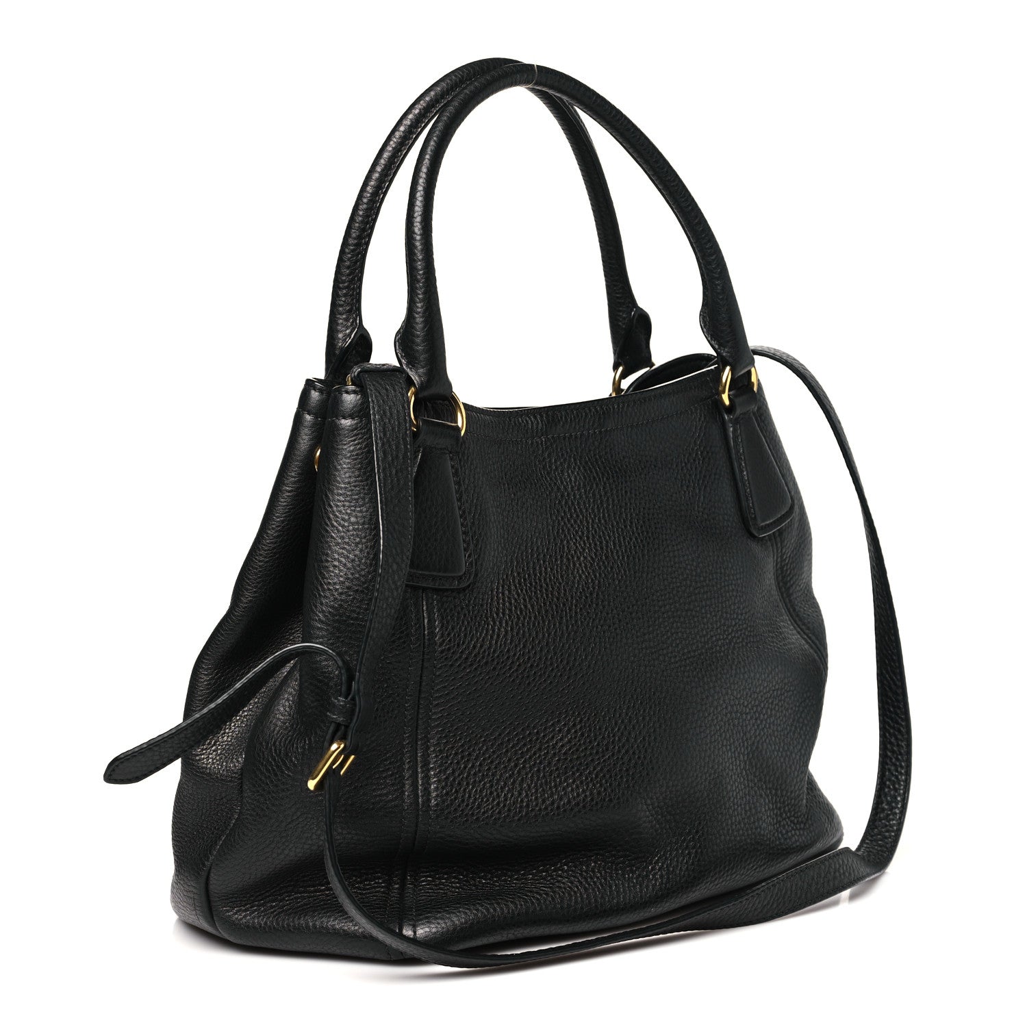 Prada Vitello Daino Tote Black 3 of 9