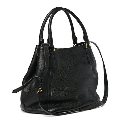 Prada Vitello Daino Tote Black 3 of 9