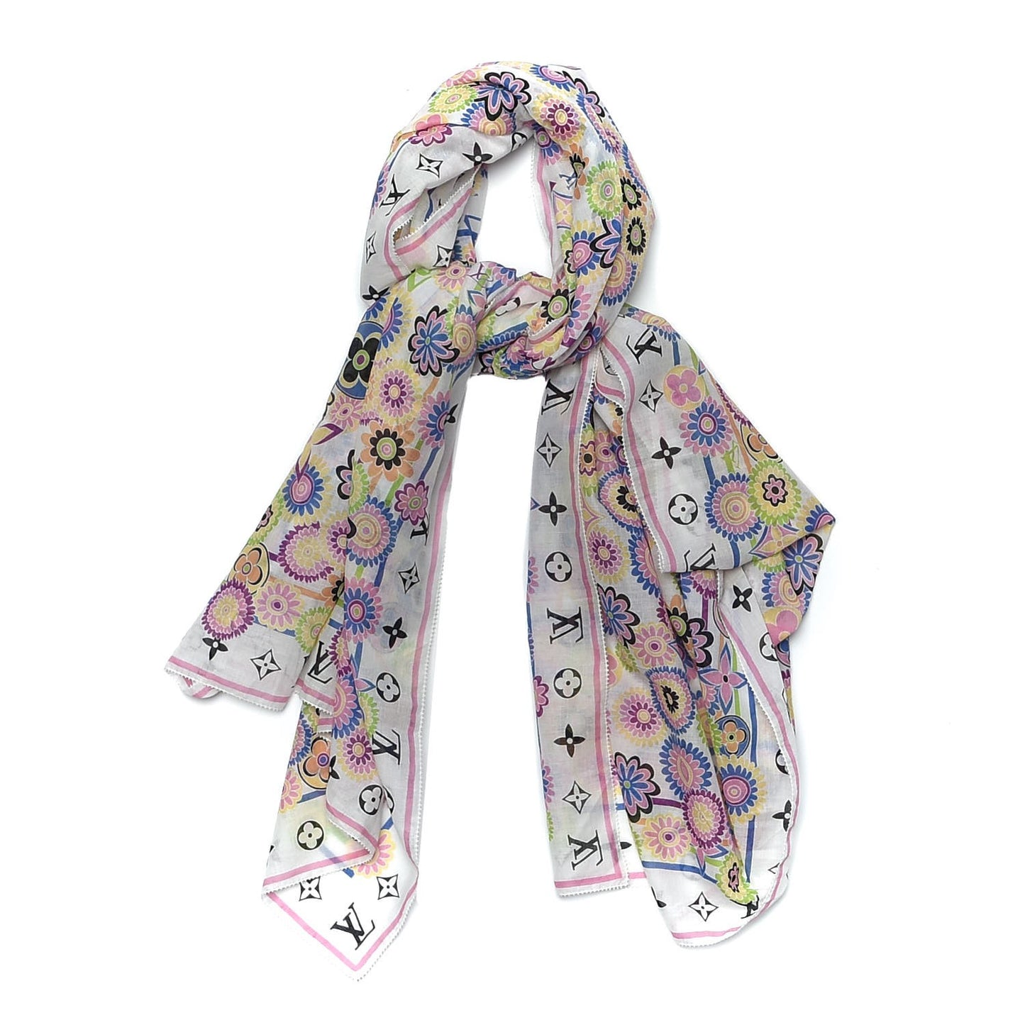 Cotton Flower Power Pareo Scarf Rose