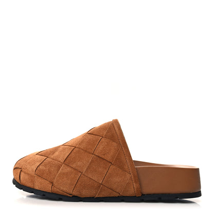 Bottega Veneta Suede Intrecciato Reggie Mules 37 Caramel 1 of 7