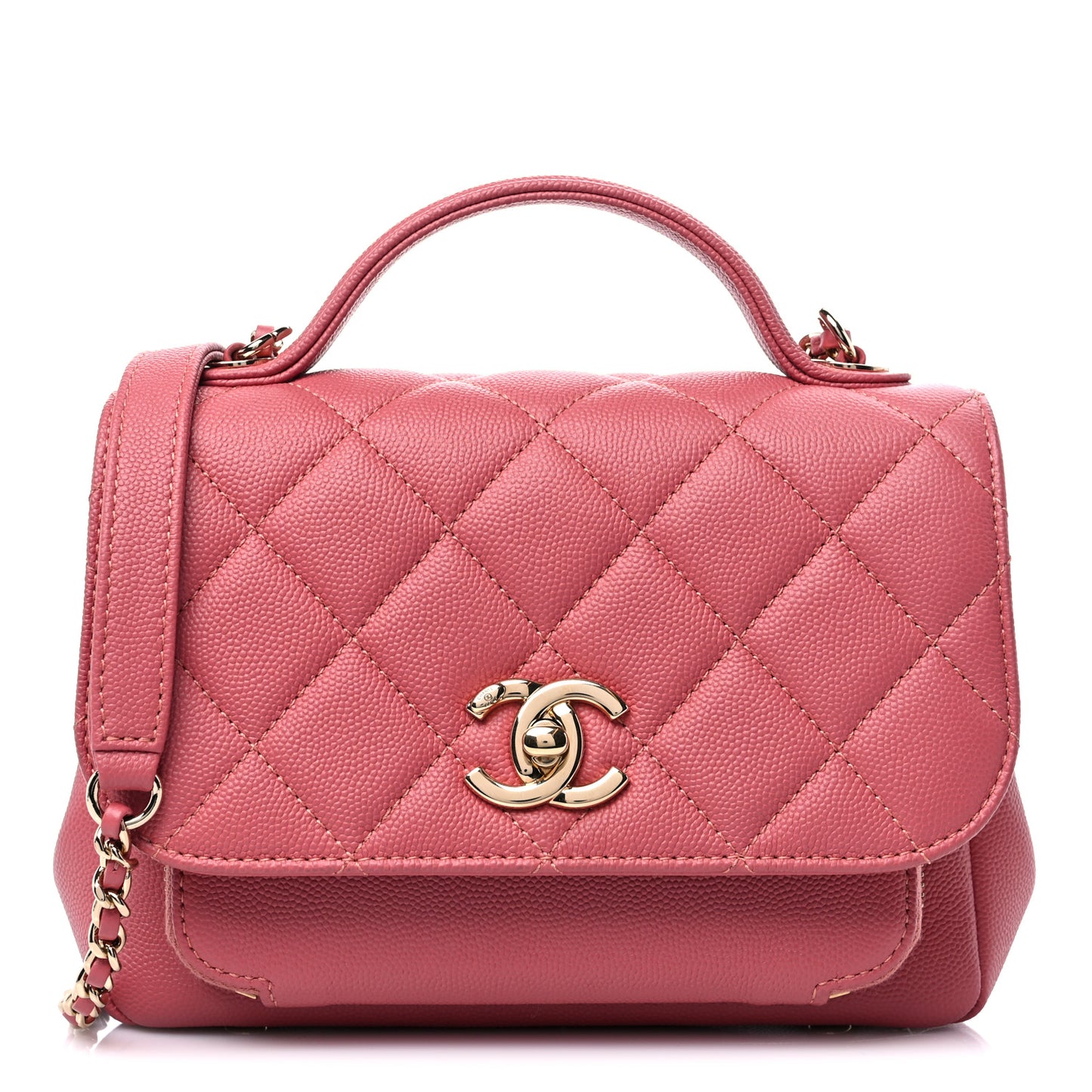 Caviar Quilted Small Business Affinity Flap Pink